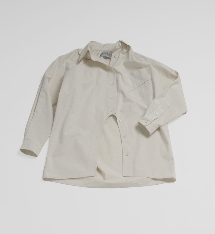 CREAM U SHAPED SHIRT