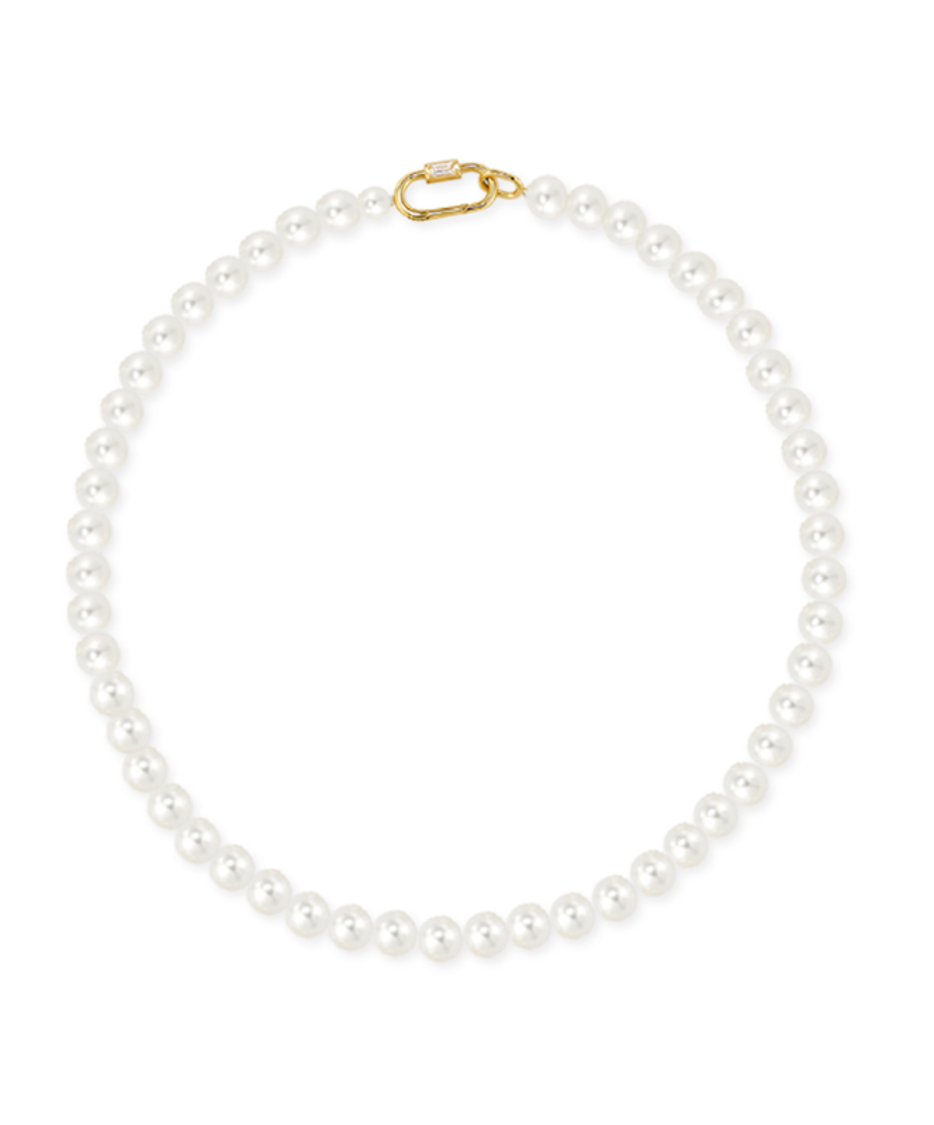 Noaille Silver Freshwater Pearl Bead Necklace