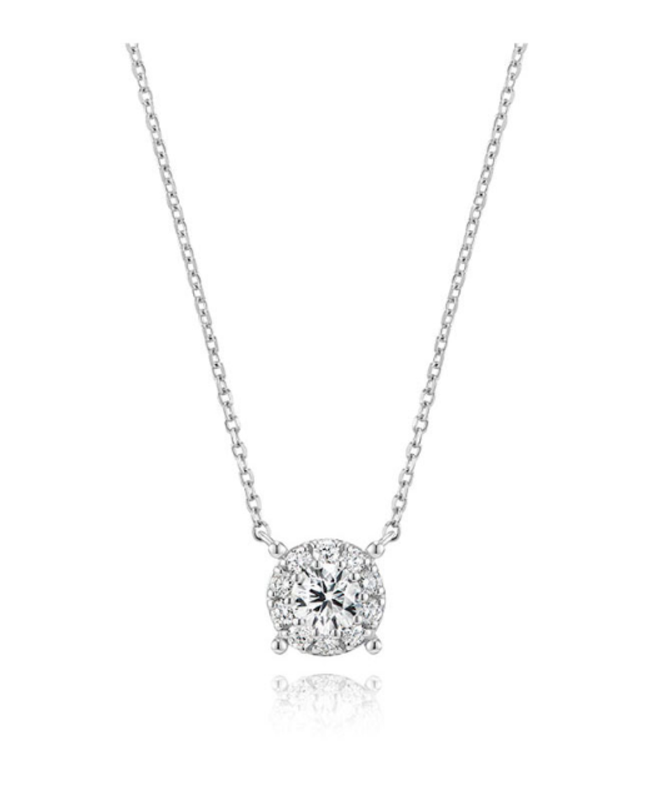 Essence Lab Diamond 14K(W) 0.2ct Halo Necklace M