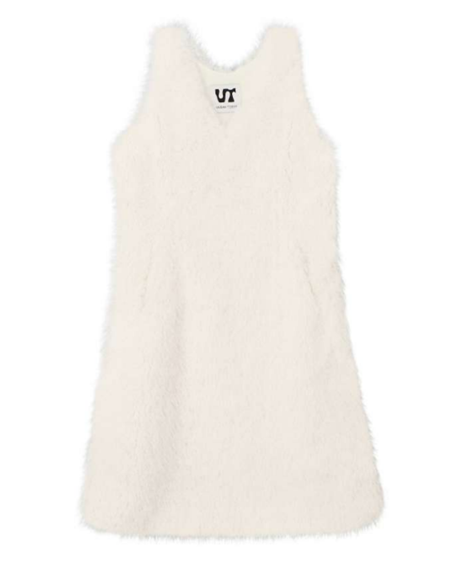 V NECK FUR DRESS