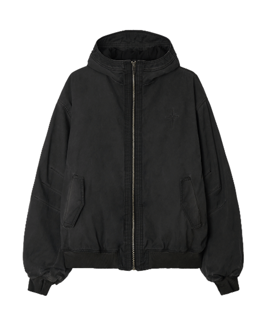 Dyed Snowflakes Logo Washing Puffer Jacket