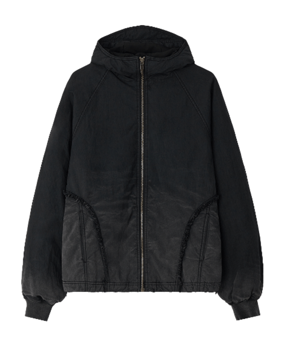 Destroyed Gradation Washing Puffer Jacket