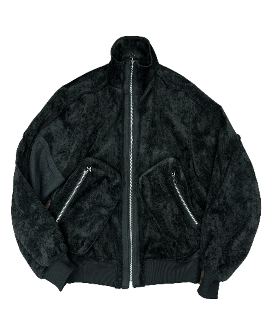 Velvet Cotton Big Pocket Bomber Jacket