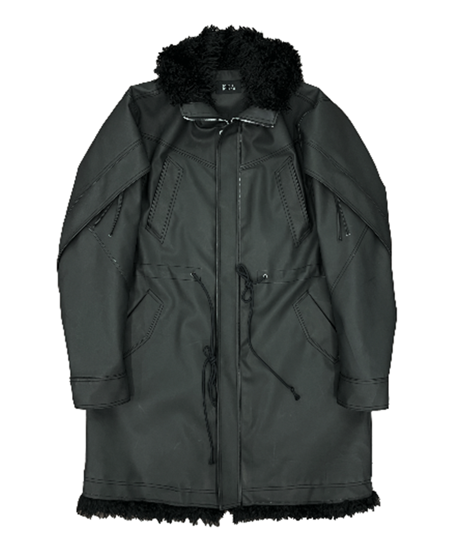 Covered Leather with Fur Safari Jacket