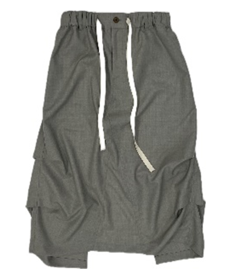 GREY PINTUCK SKIRT