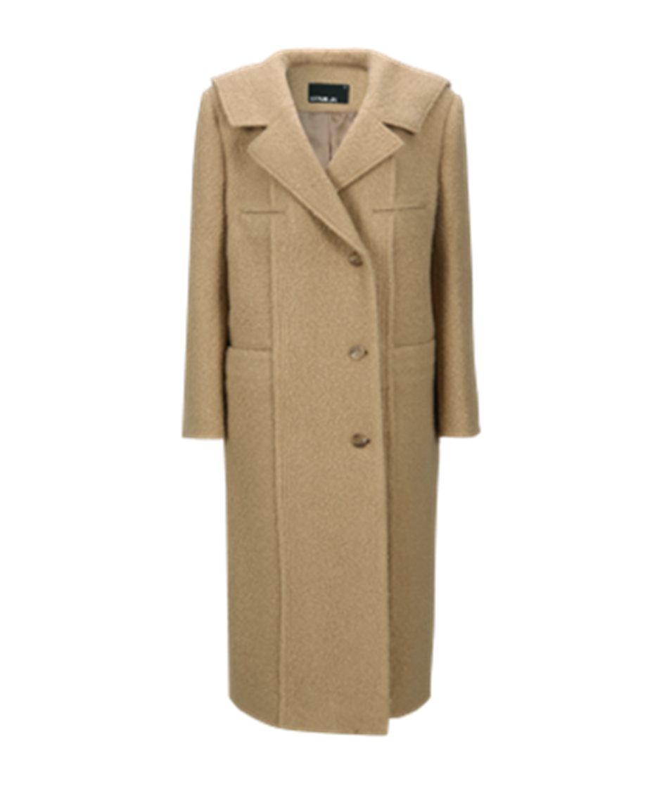 Raw-Edge detail Sailor Collar Coat