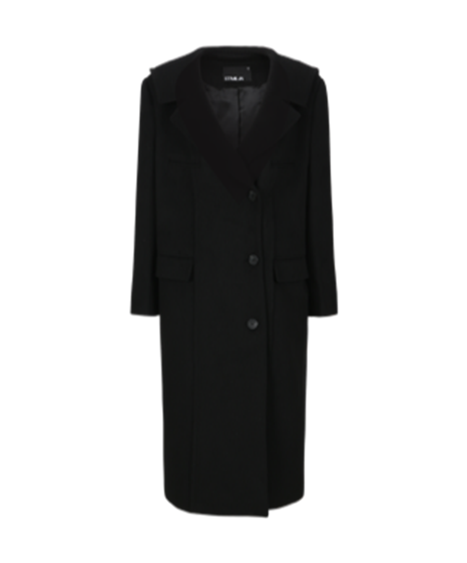 Raw-Edge detail Sailor Collar Coat