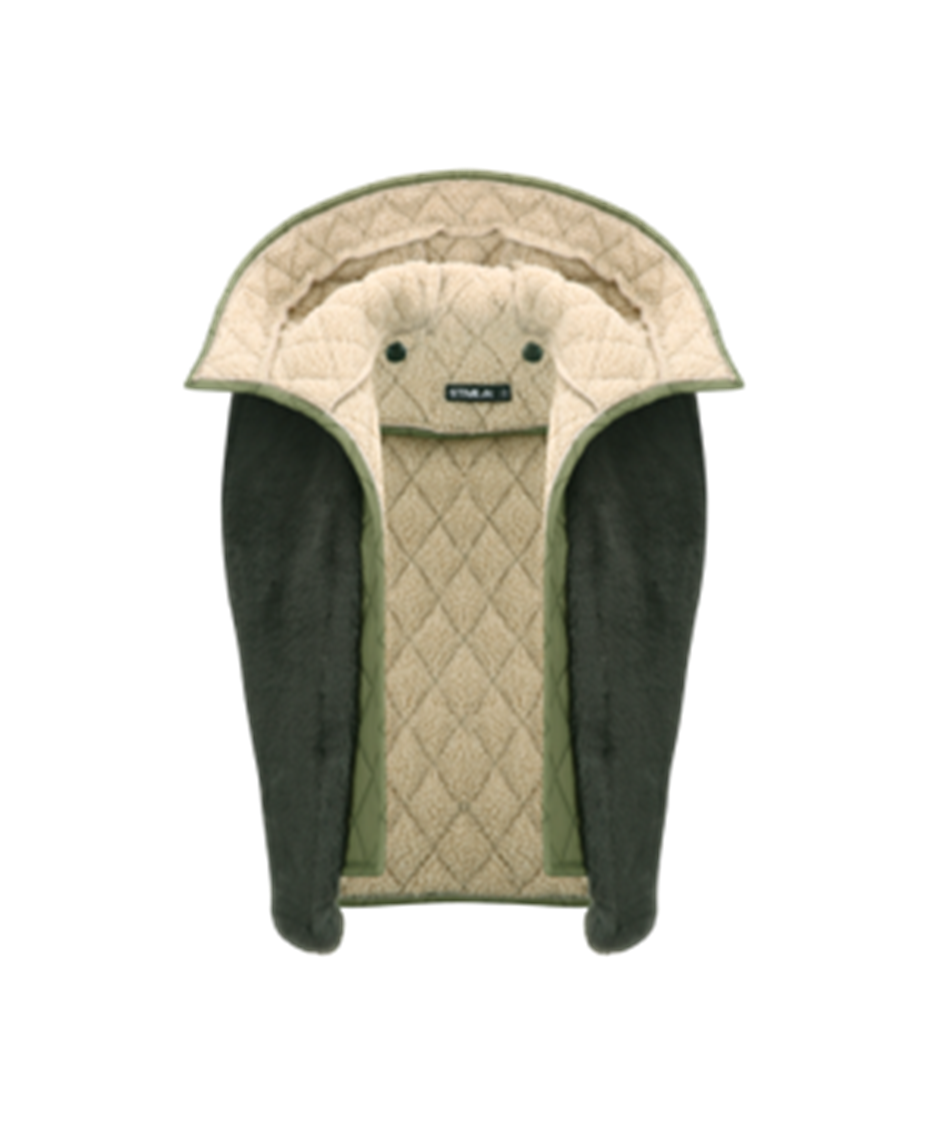 Contrast Fabric Vest with Detachable Hood Scarf