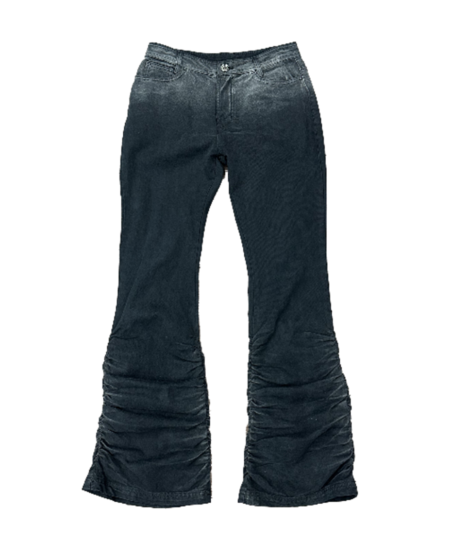 Gradation Washed Shirring Cotton Pants