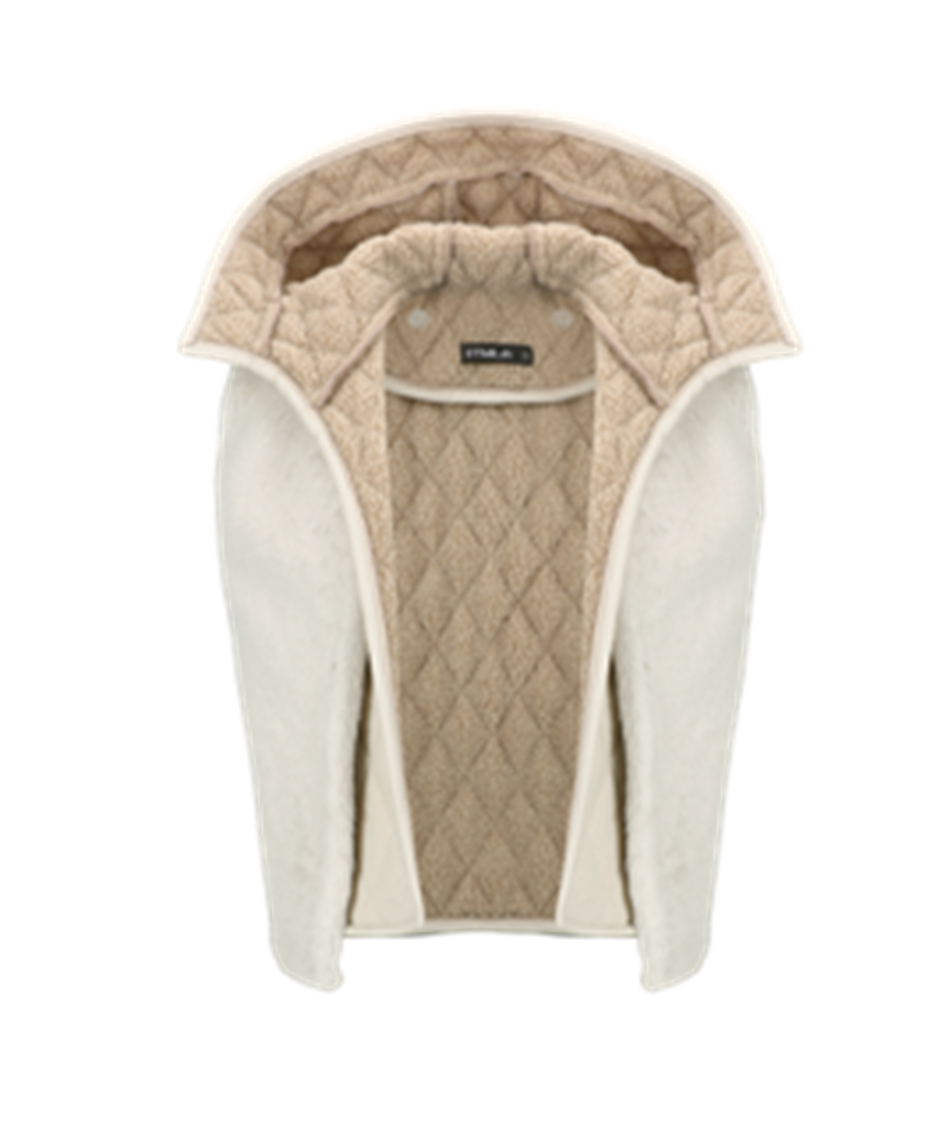 Contrast Fabric Vest with Detachable Hood Scarf