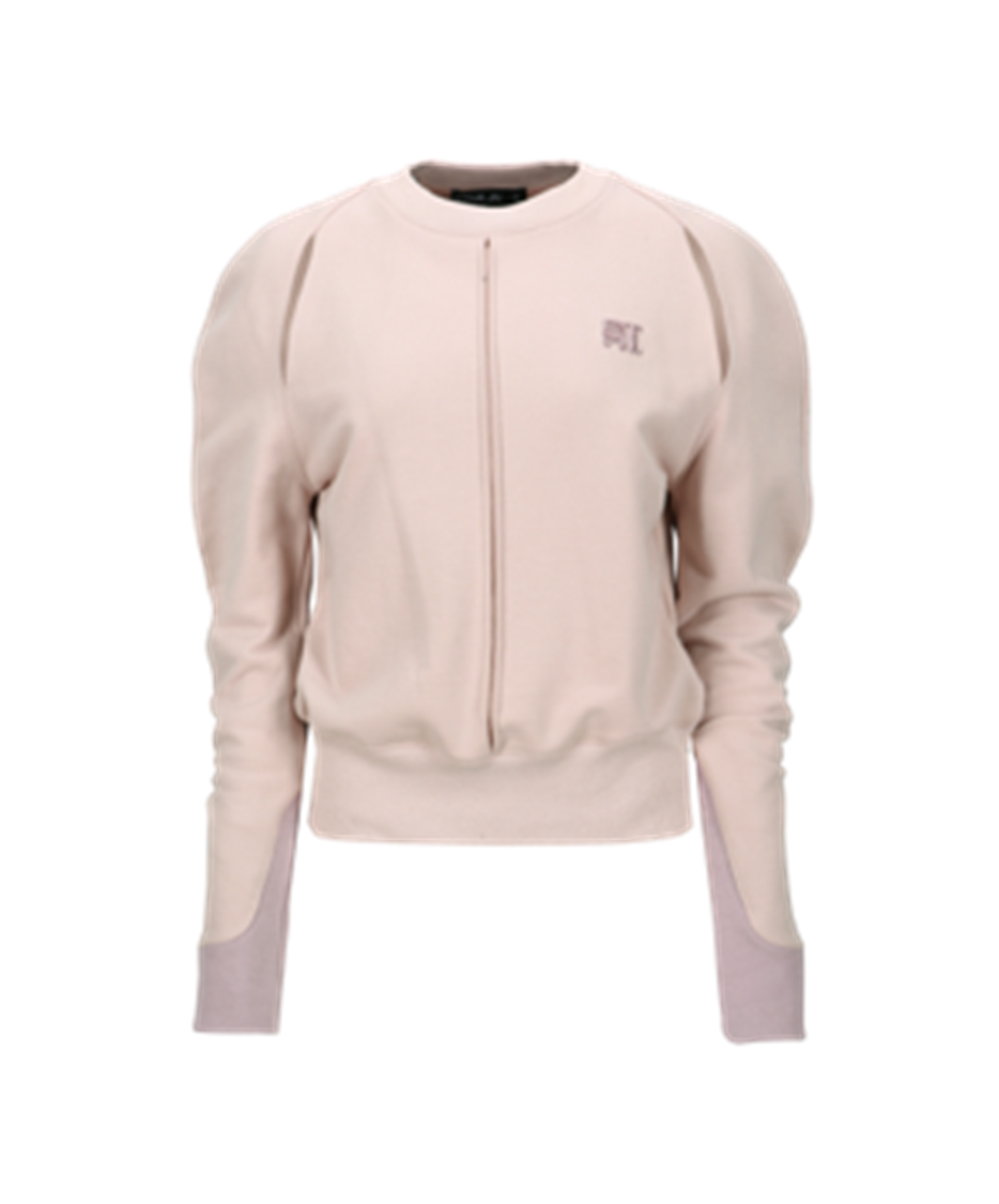 Cut-Out Detail Contrast Ribbed Sweatshirts
