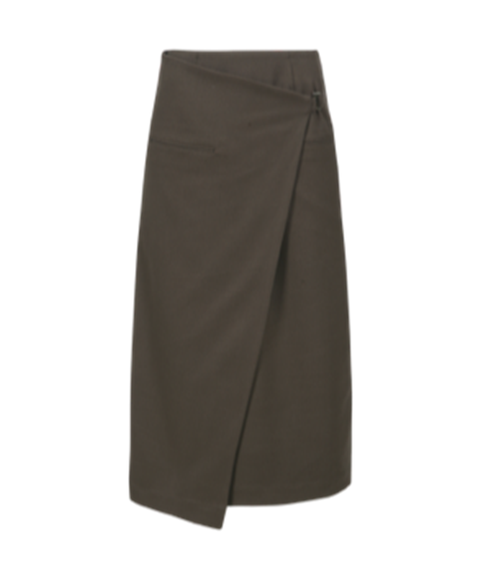 Dual-Wear Buckle Long Skirt