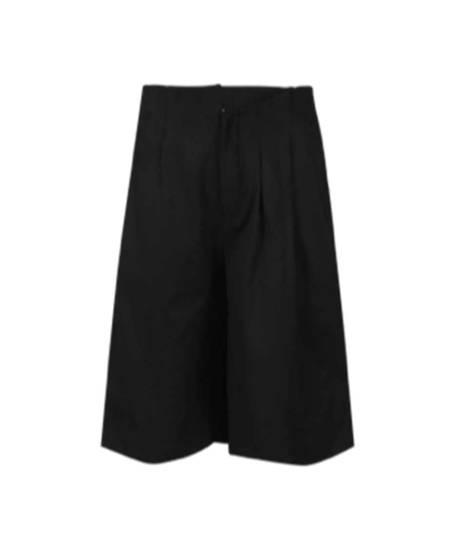 Asymmetric Pleated Overlay Shorts