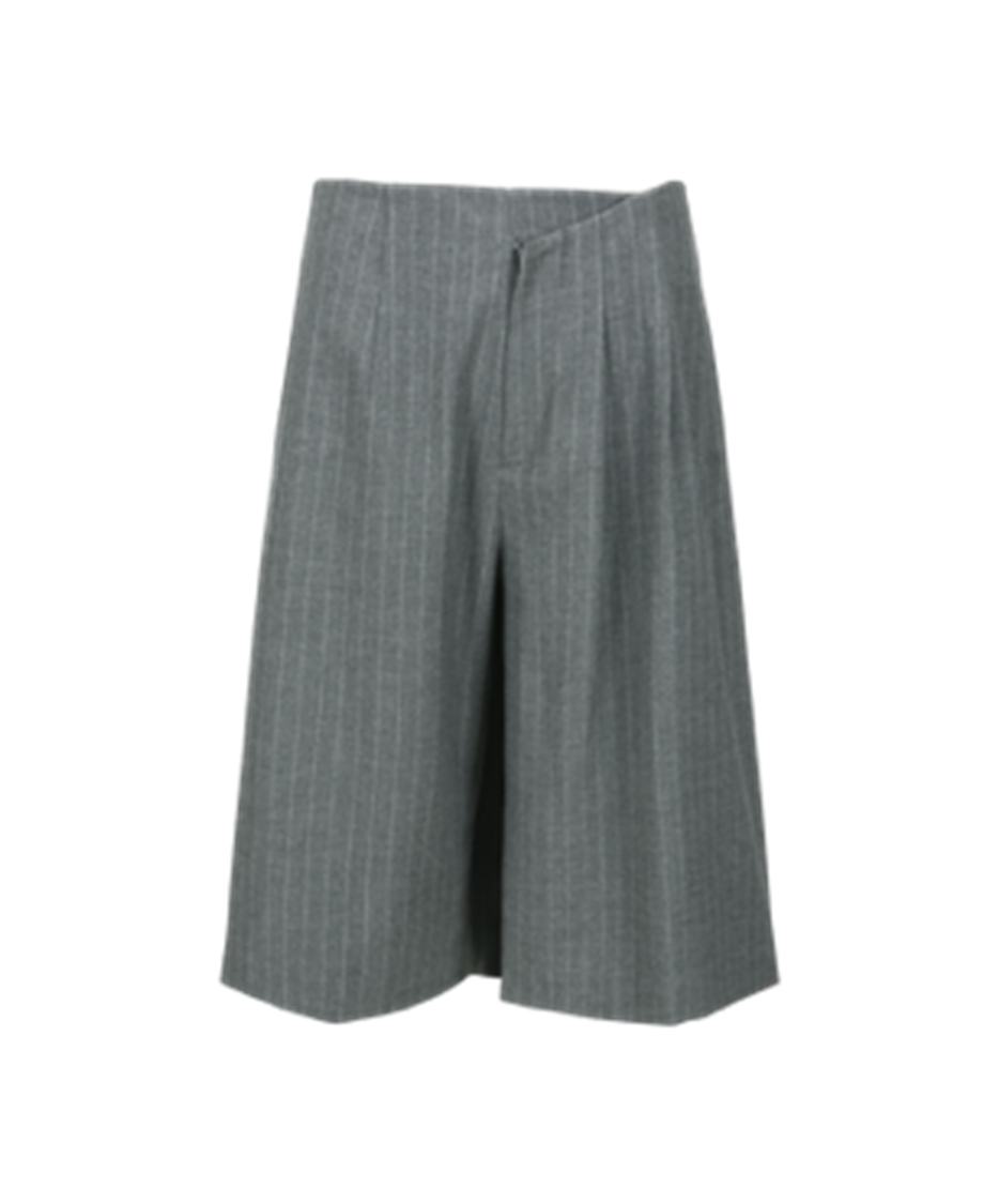 Asymmetric Pleated Overlay Shorts