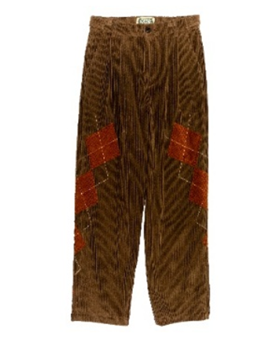 ARGYLE KITE-TRAIN CORDUROY PANTS		