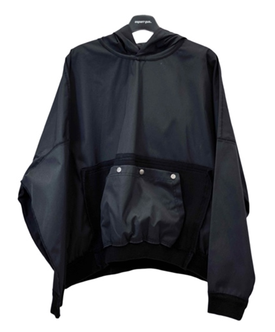 SQUARE CUTTING HOODIE BK