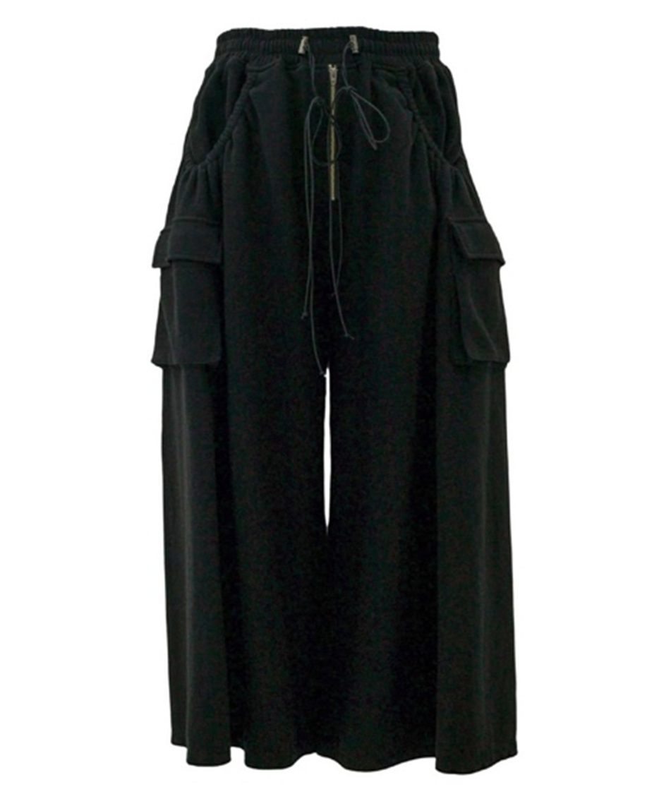 Pleats pocket wide pants bk