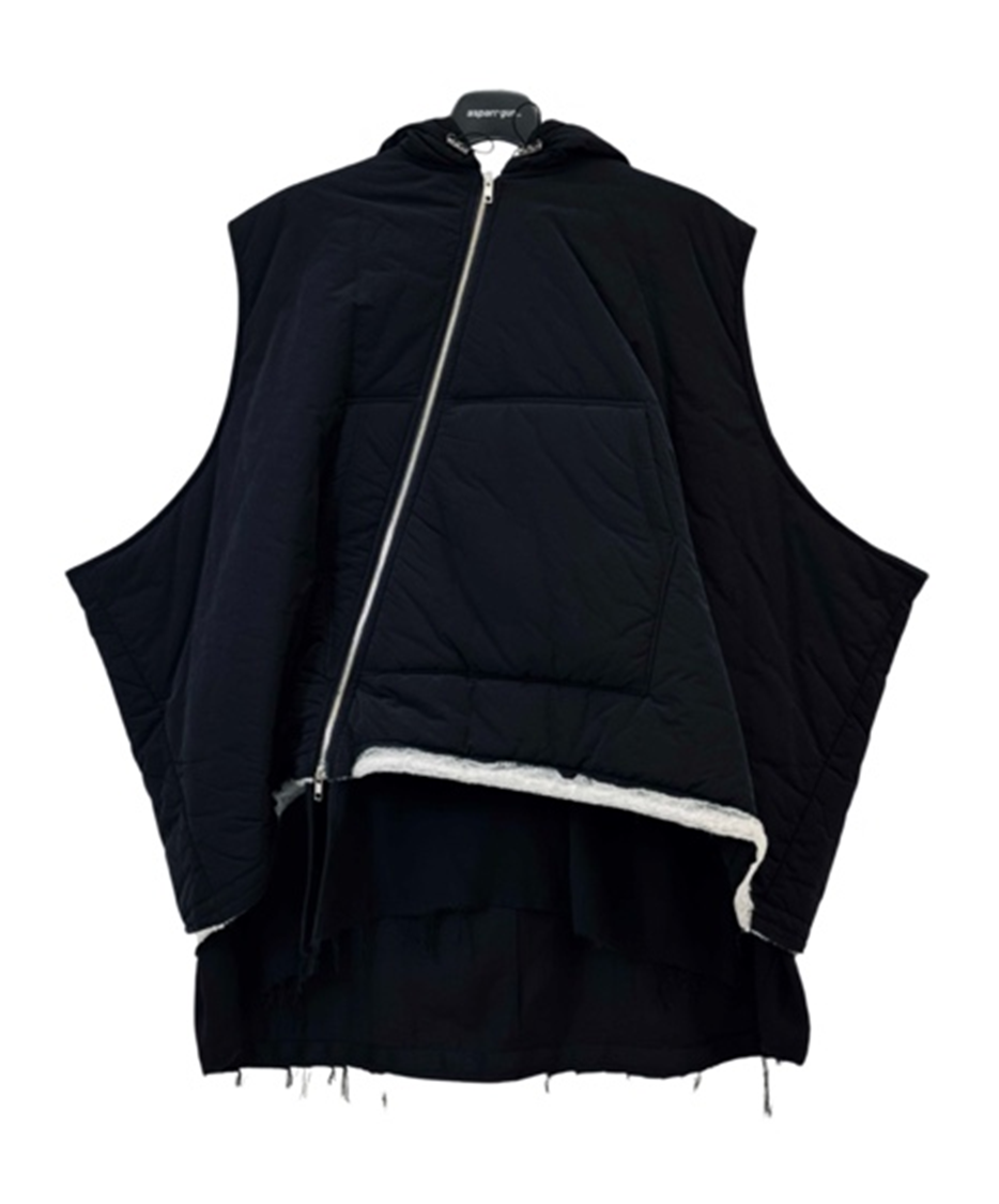 Curve Zipper Padded Hood Jacket