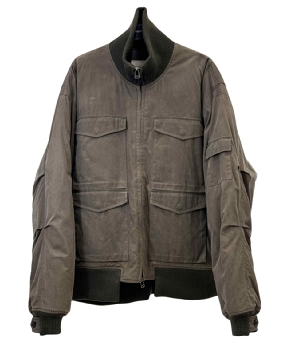 Waxed cotton twin pocket bomber