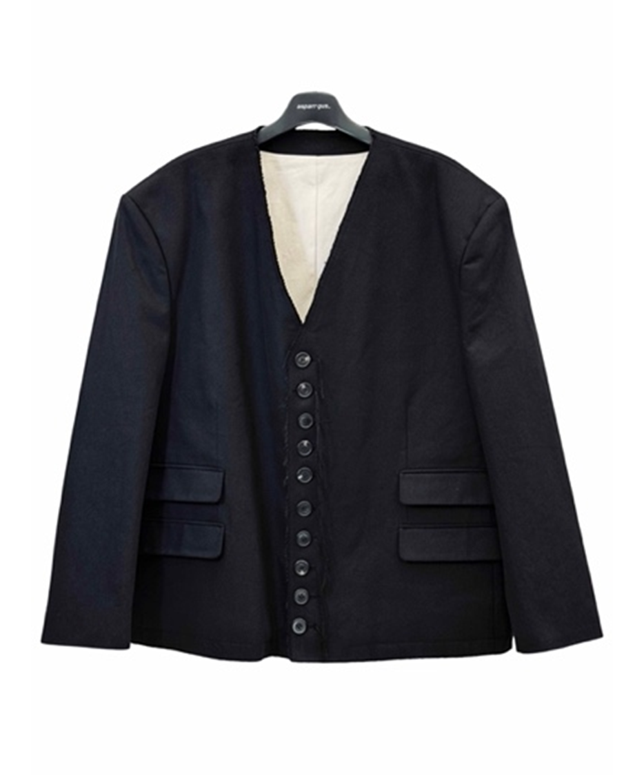 3D Pocket Collar cutoff Jacket