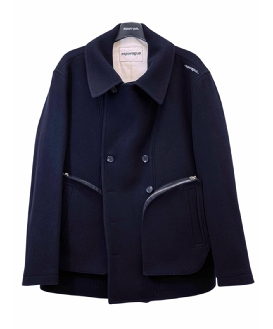 3D Pocket Double Breasted Coat